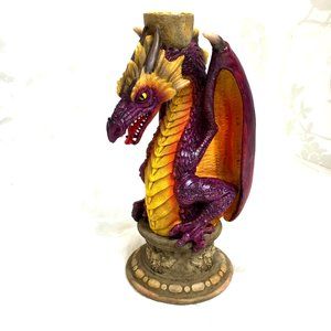 VTG Winged Dragon Taper Candle Holder NWT NOS